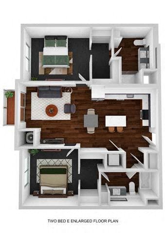 Sonnet 2 Bed 2 Bath Floor Plan at The Aurilla, Cottage Grove, MN